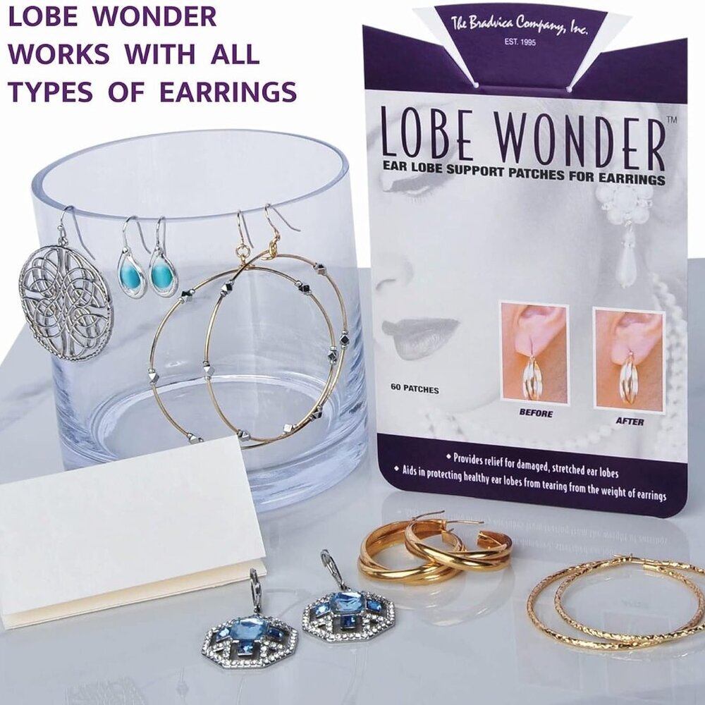 The ORIGINAL Ear Lobe Support Patch for Pierced Ears - Eliminates the Look of To - Picture 5 of 6